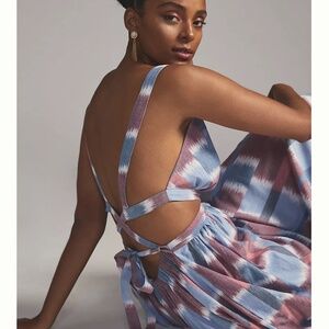 Anthropologie Deep-V Midi Dress